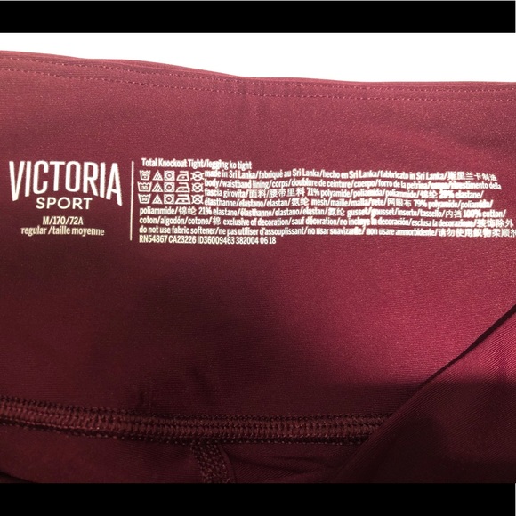NWOT Victoria’s Secret Burgundy Leggings, Medium - Picture 2 of 7